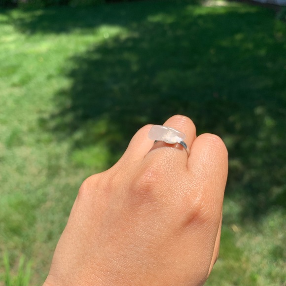❗️SOLD❗️ Silver & Bronze Rose Quartz Rings - Picture 4 of 5